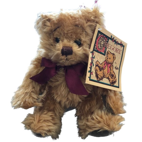 Russ Berrie "Gregory" Bear Created by Carol-Lynn Rossel Waugh Fuzzy Tan 7" - Picture 4 of 10